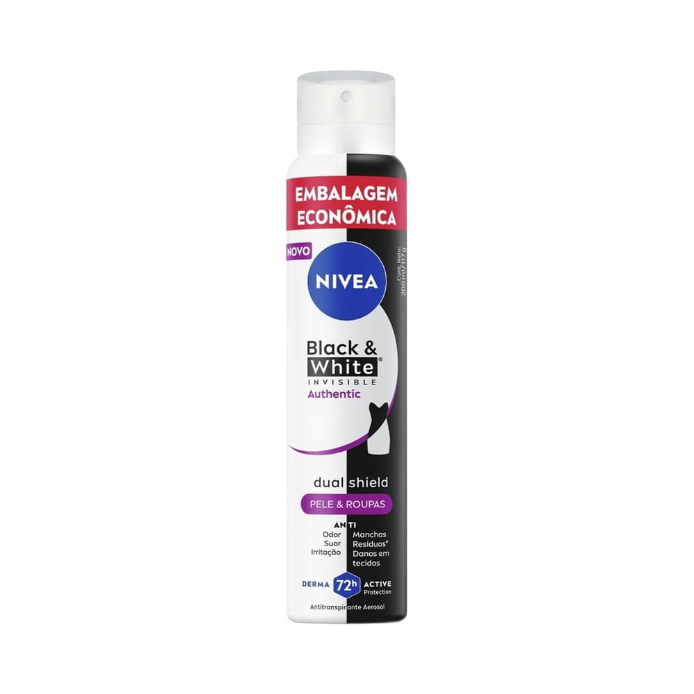 Desodorante aerosol Nivea Black & White Invisible Authentic 200ml
